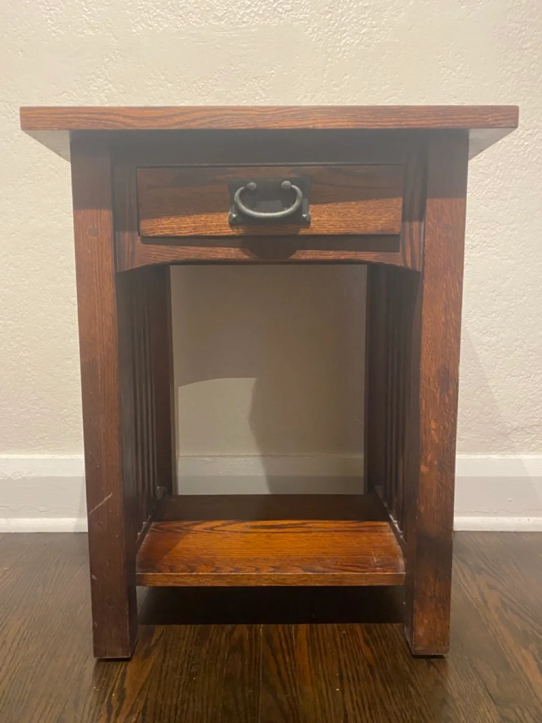 MOVING SALE: Wooden Side Table with Drawer thumbnail