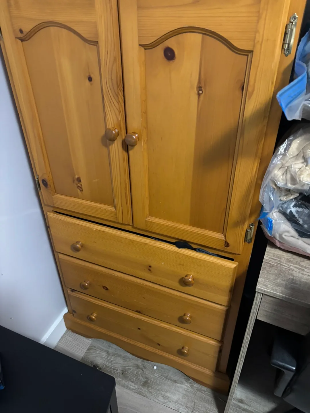 Wooden Armoire with Drawers thumbnail
