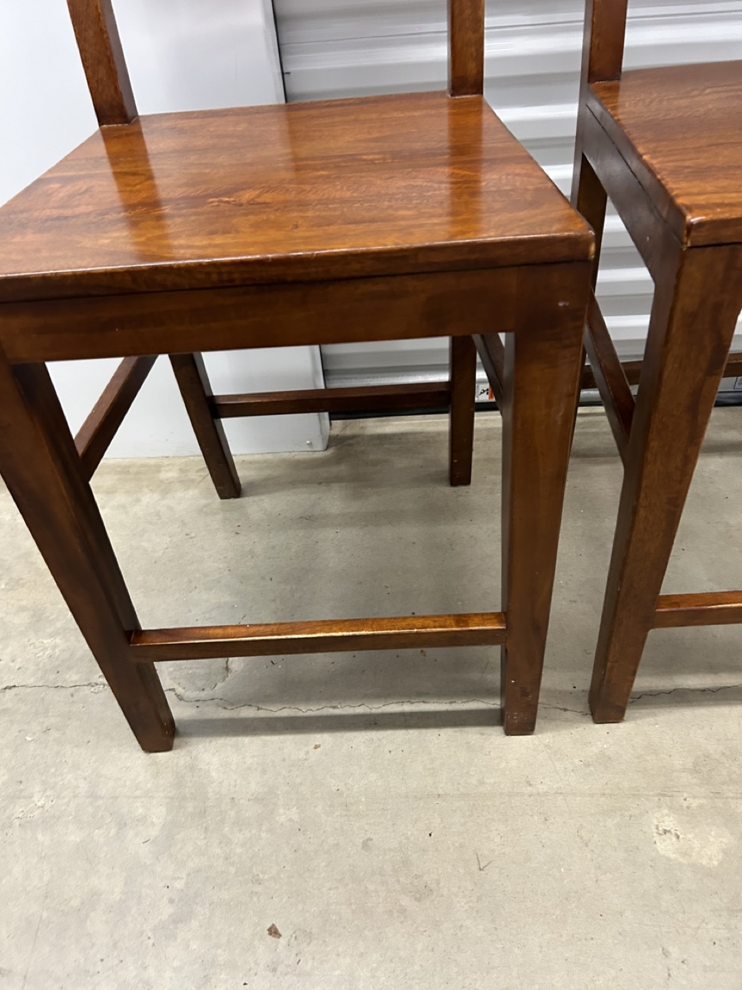 two crate& barrel wooden bar chairs - photo 4