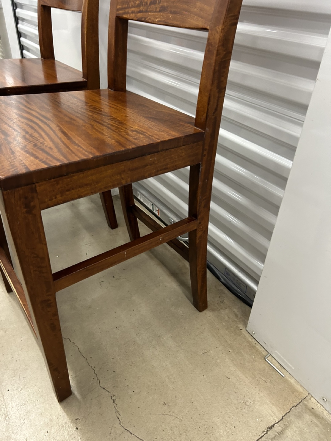 two crate& barrel wooden bar chairs - photo 5