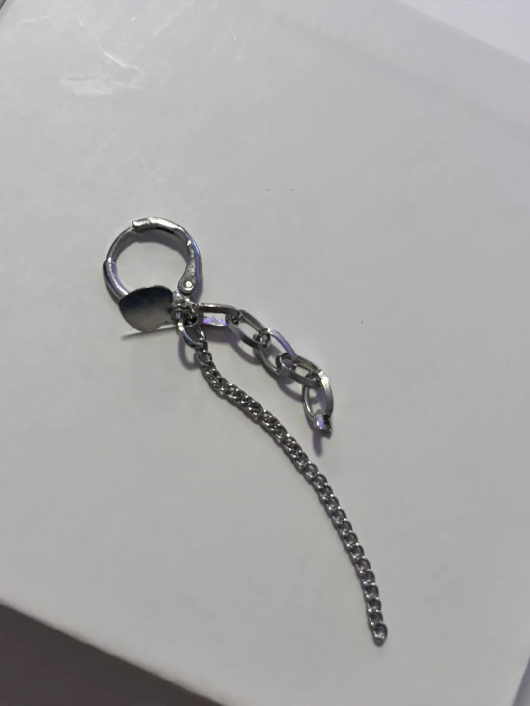 Silver Chain Dangle fake piercing thumbnail