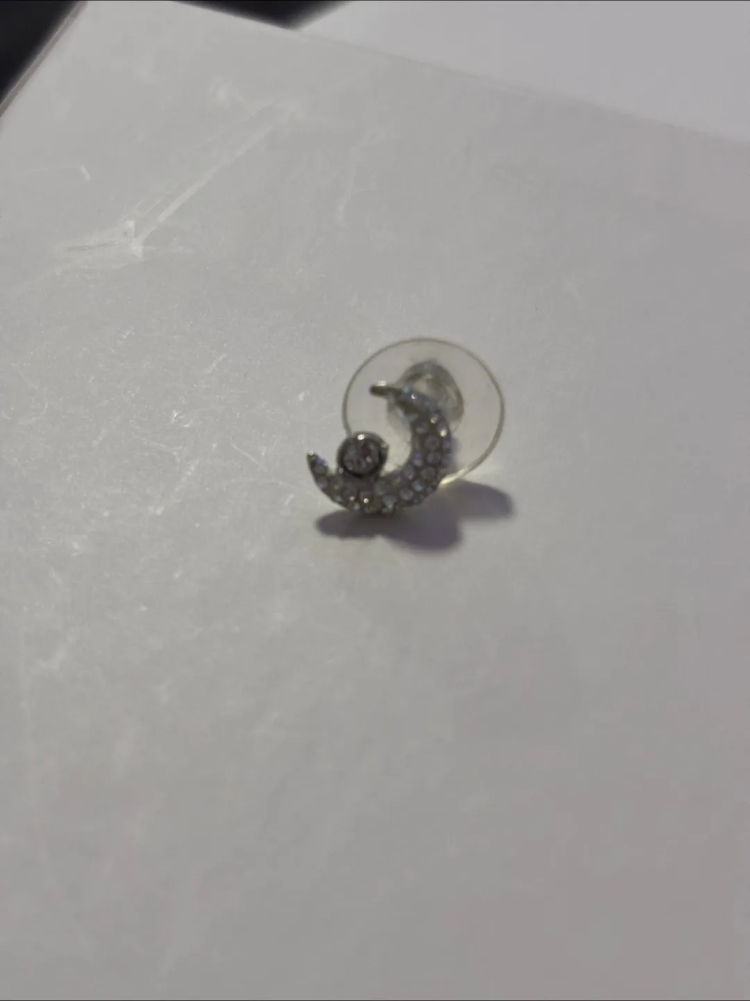 Silver Crescent Moon Stud peircing thumbnail