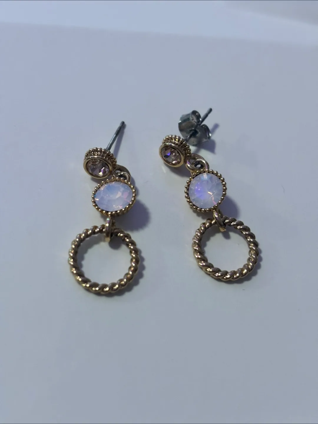 Gold Tone Dangle Earrings thumbnail