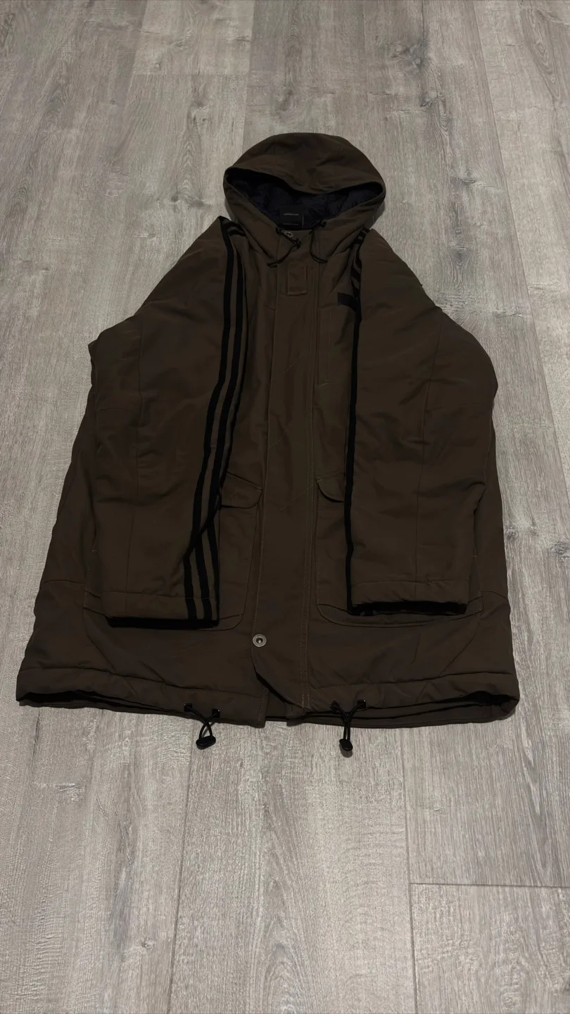 Adidas Brown Winter Parka - Size M thumbnail