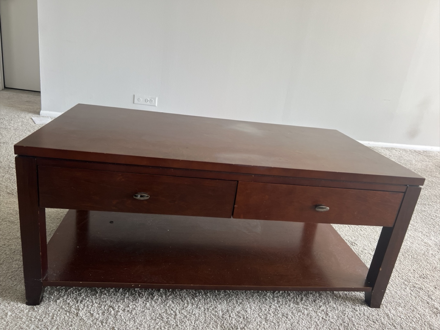 Wooden Coffee Table with Drawers