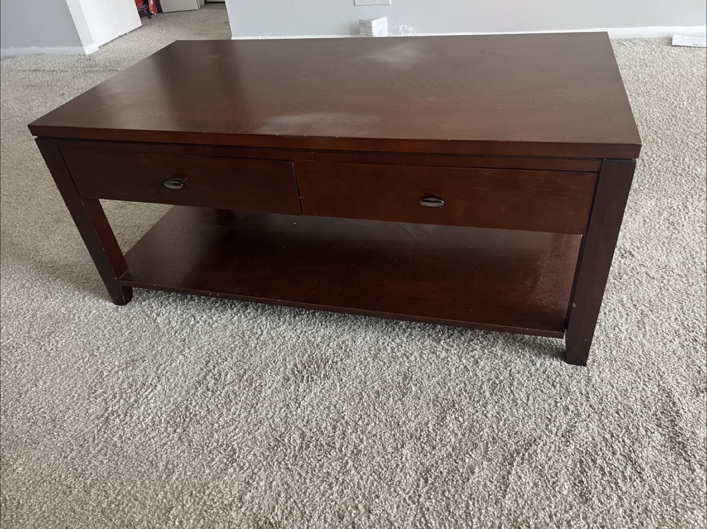 Wooden Coffee Table with Drawers - photo 4