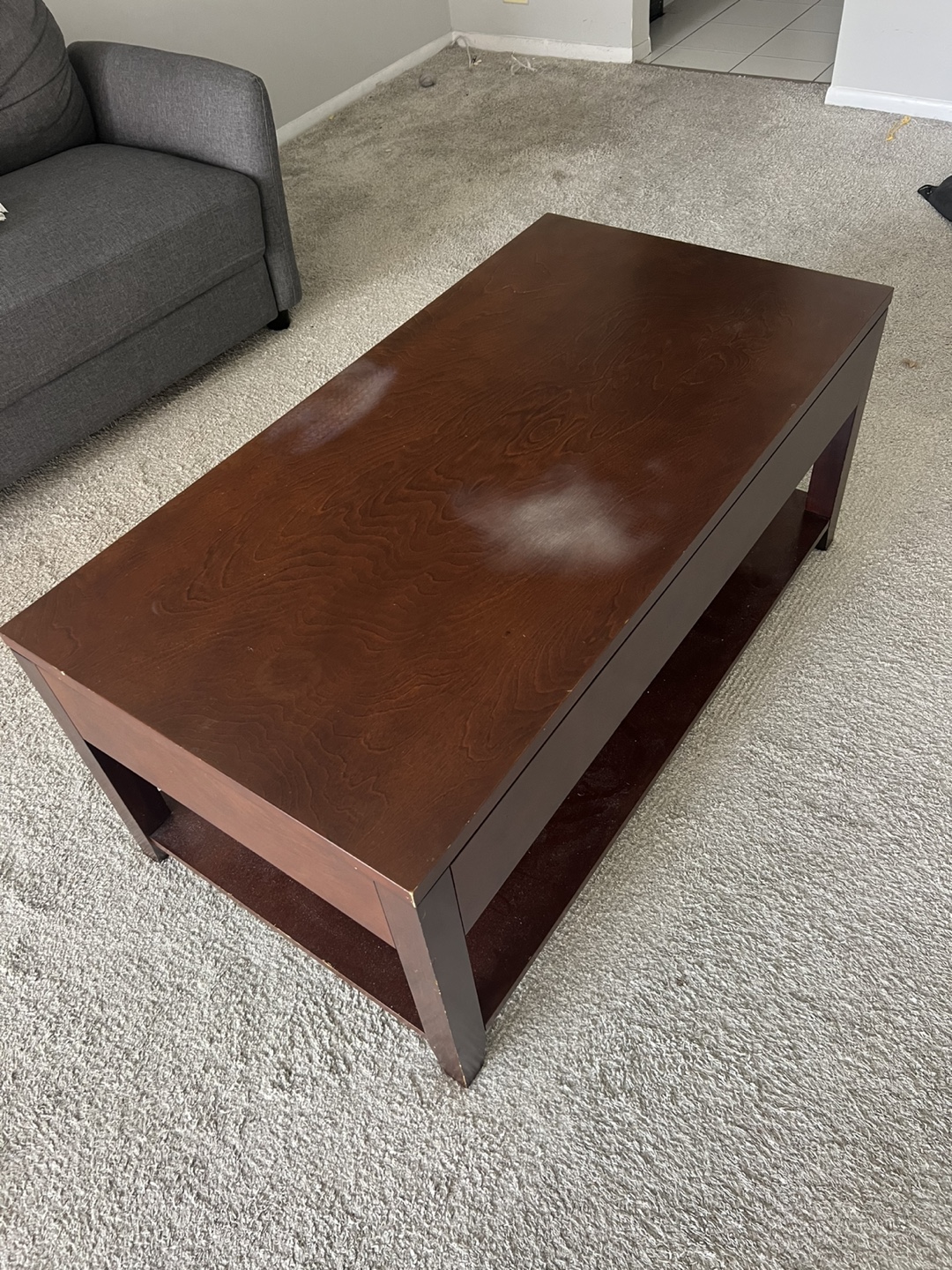 Wooden Coffee Table with Drawers - photo 3