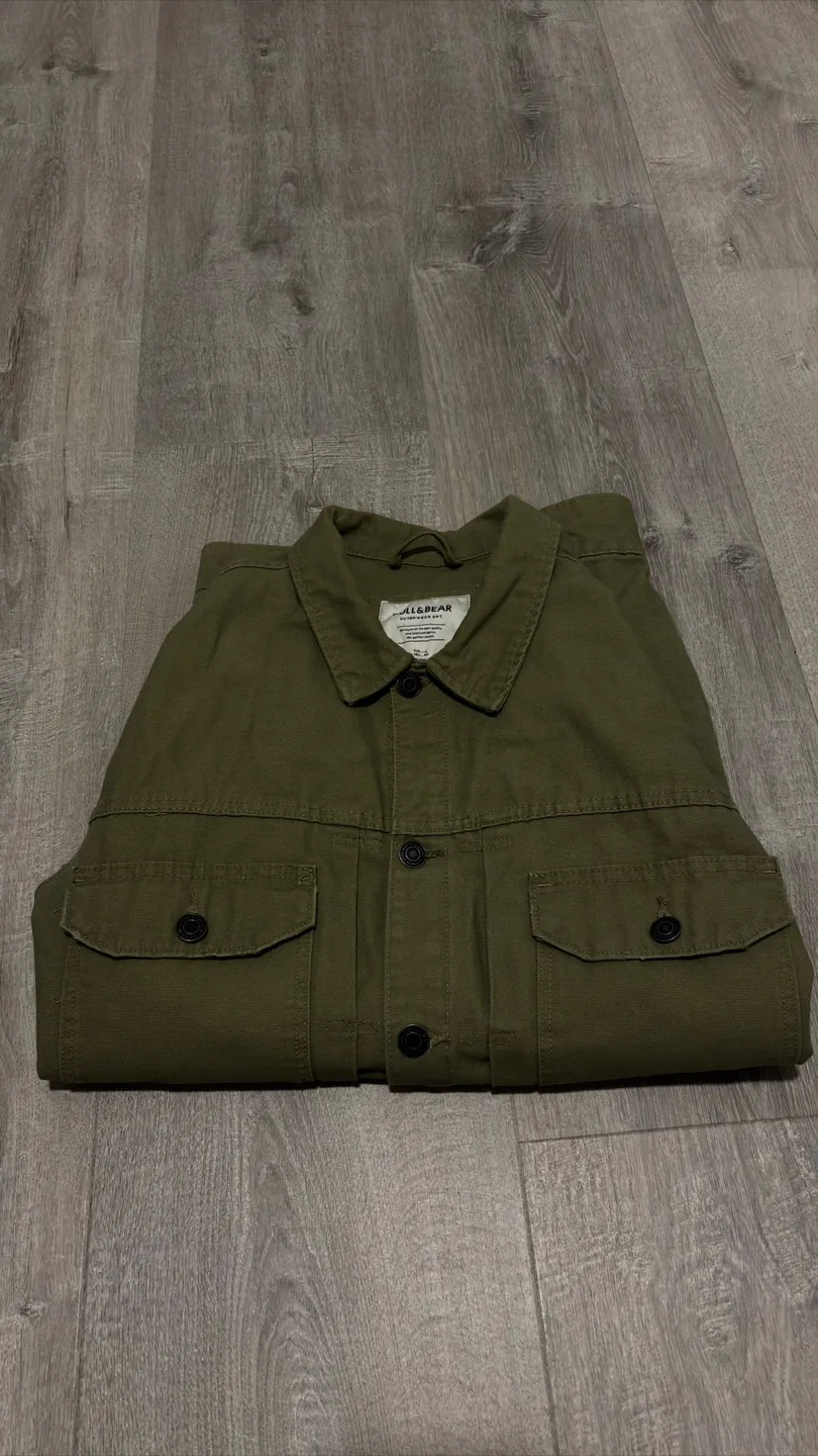 Pull&Bear Olive Green Jacket - Size L image indicator(4)