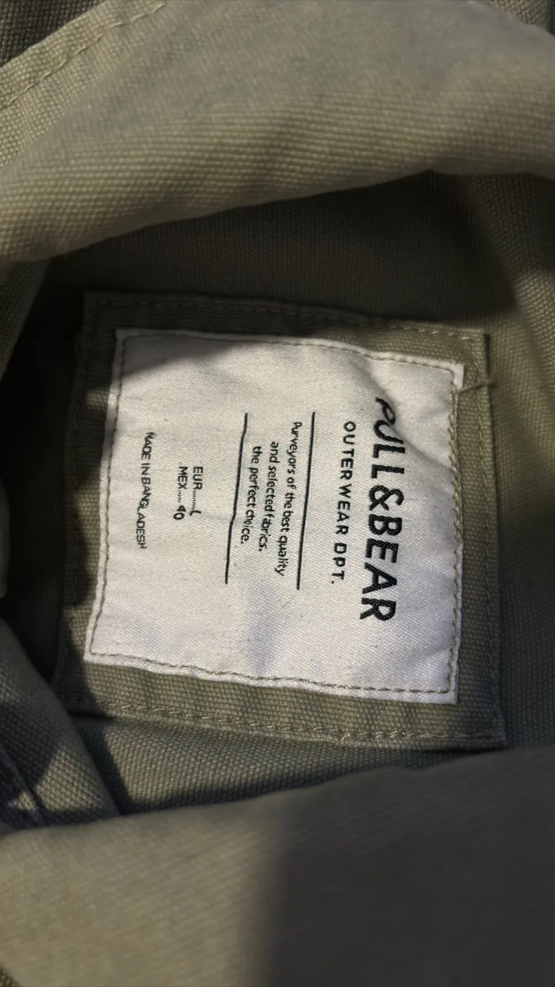 Pull&Bear Olive Green Jacket - Size L image indicator(5)