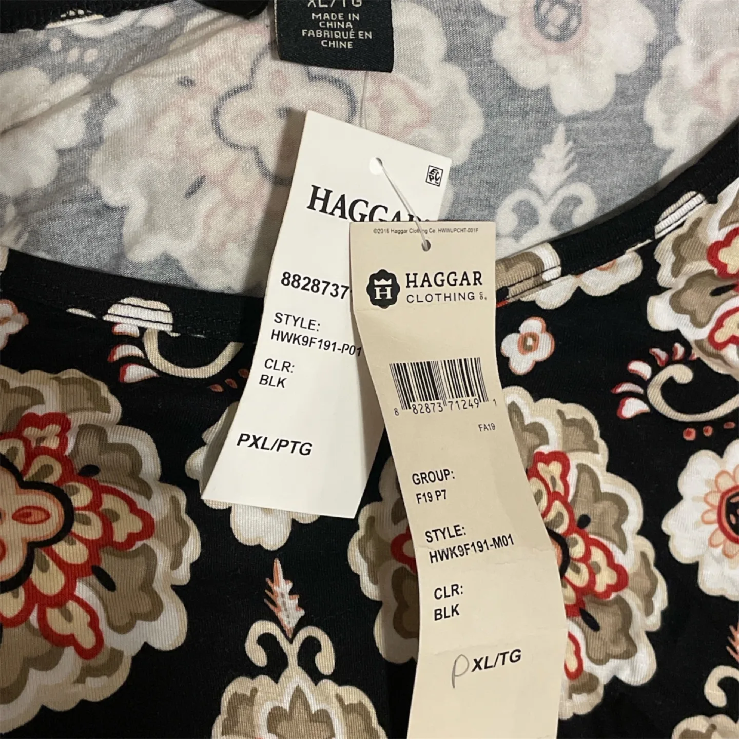 NWT Haggar Clothing Floral Print Top - Size XL Petite image indicator(2)