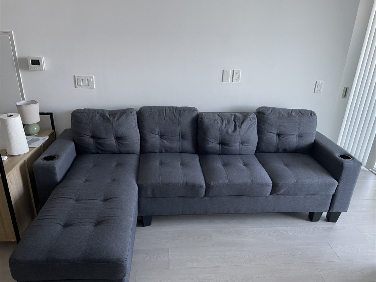 Grey Sectional Sofa with Chaise Lounge - photo 4