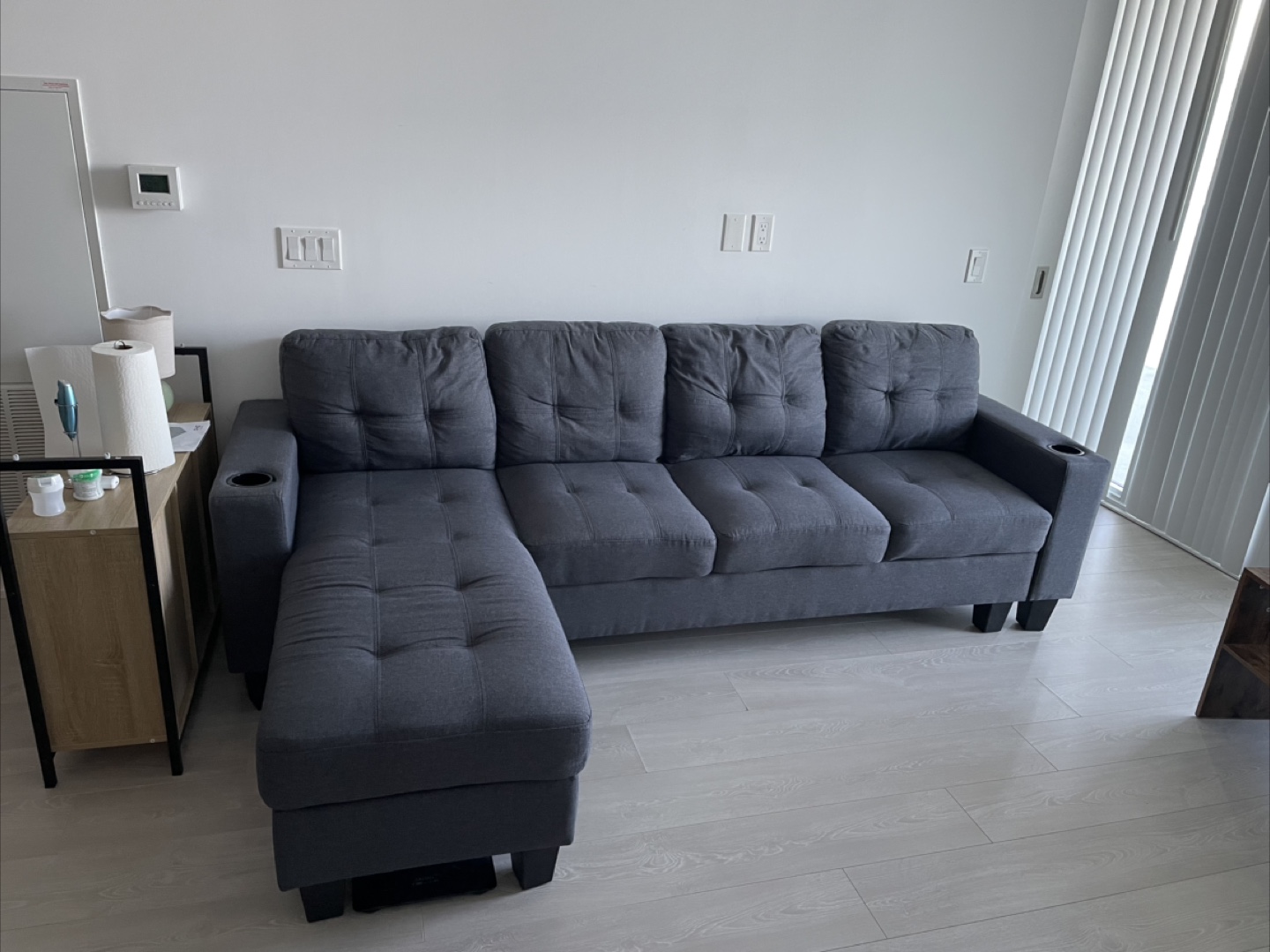 Grey Sectional Sofa with Chaise Lounge - photo 2