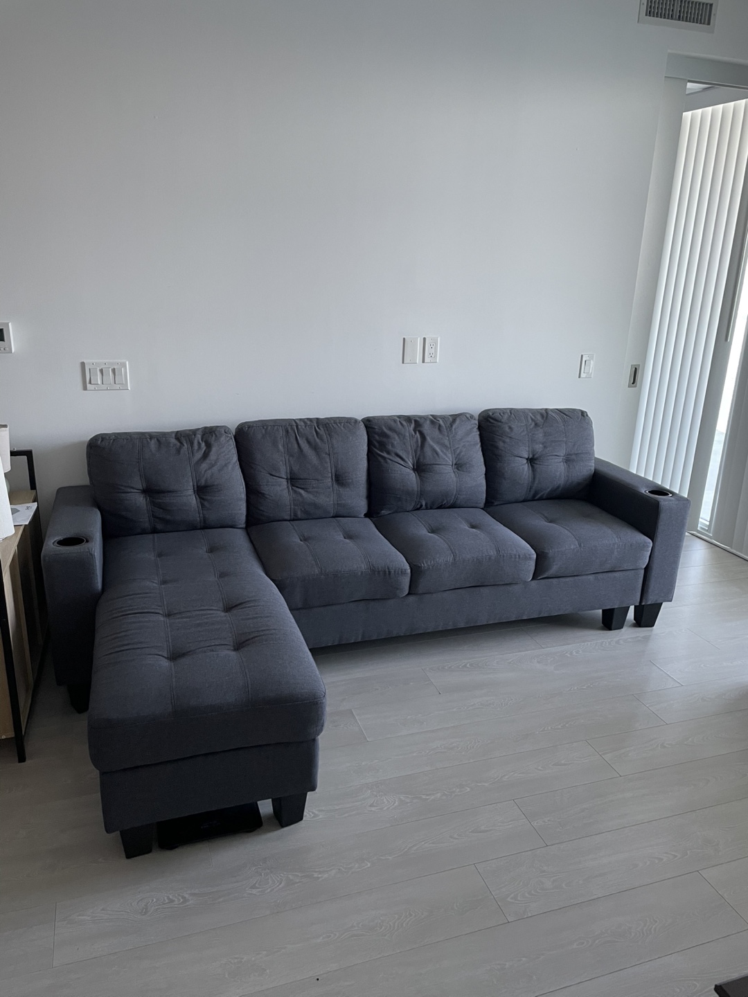 Grey Sectional Sofa with Chaise Lounge