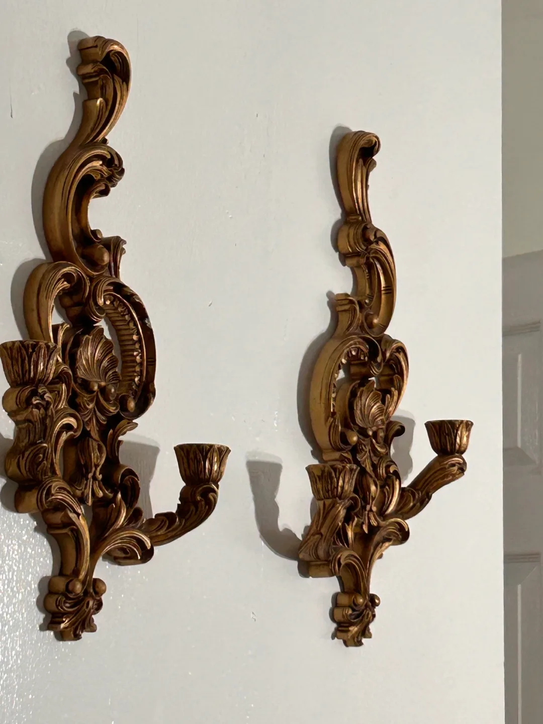 Vintage Gold Wall Sconces - Set of 2 thumbnail