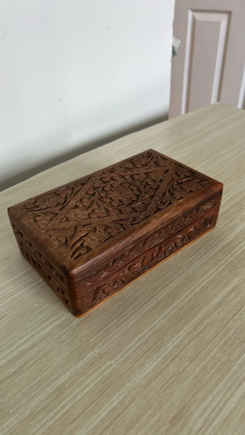 Hand Carved Wooden Box thumbnail