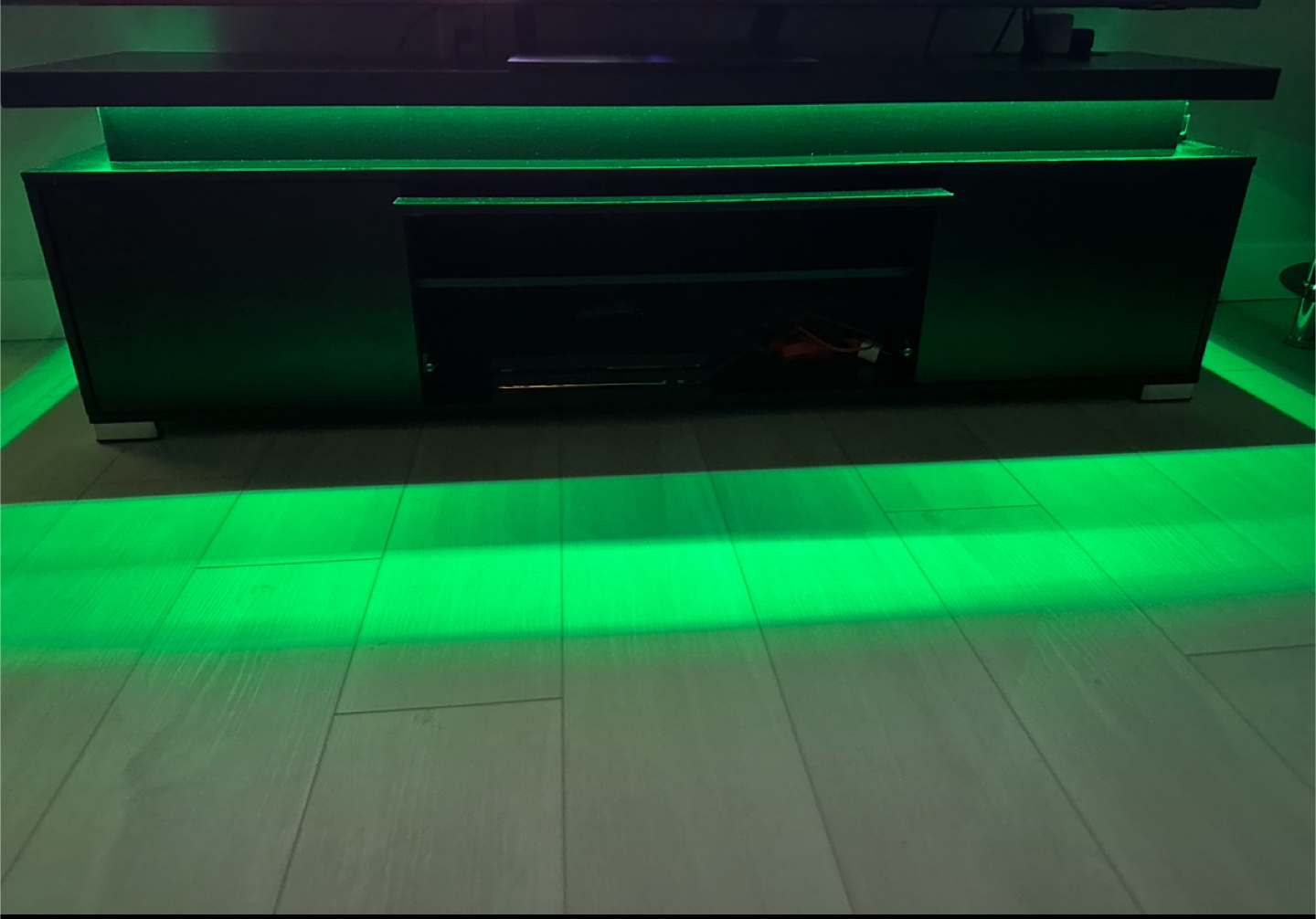 Black TV Stand with LED Lights - photo 3
