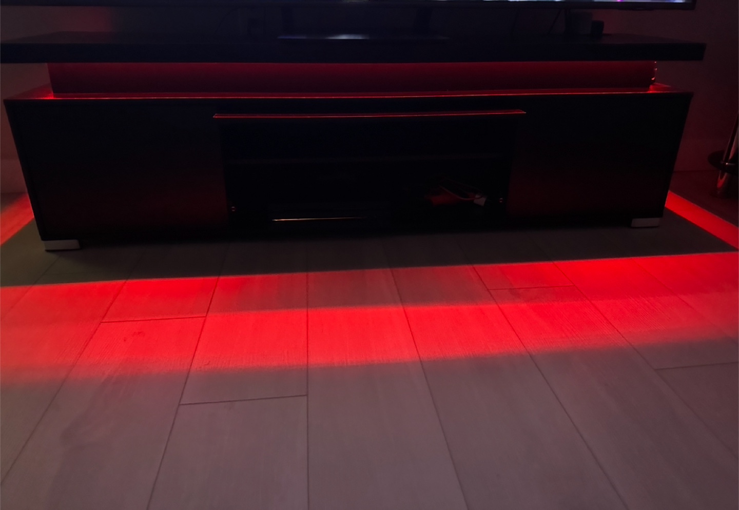 Black TV Stand with LED Lights - photo 4