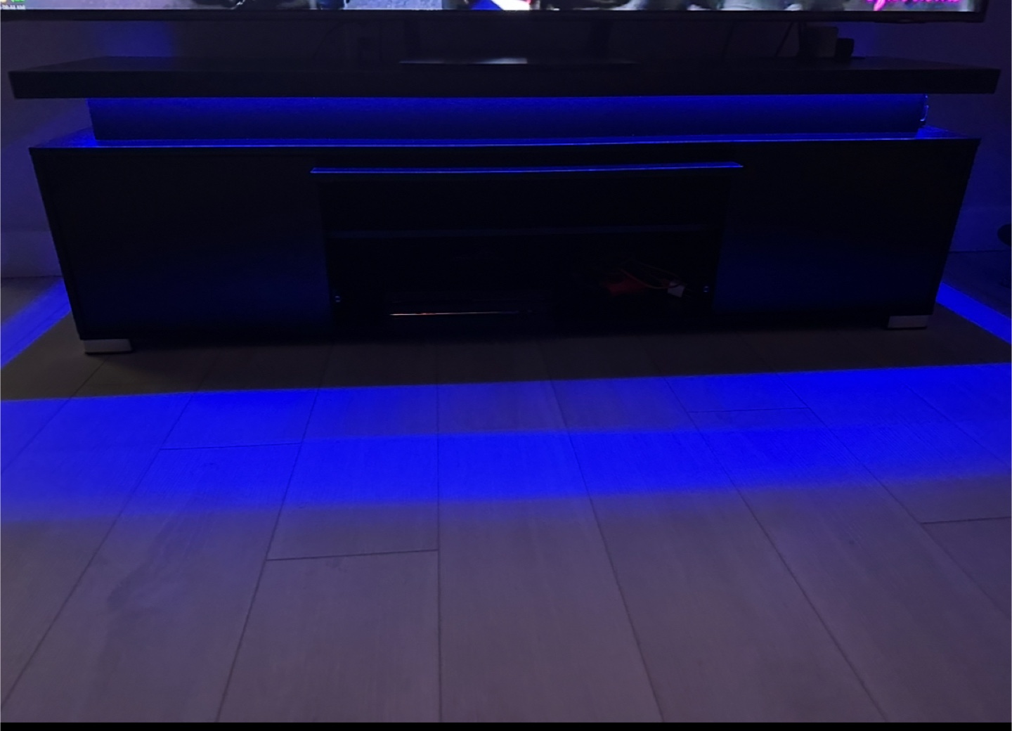 Black TV Stand with LED Lights - photo 2