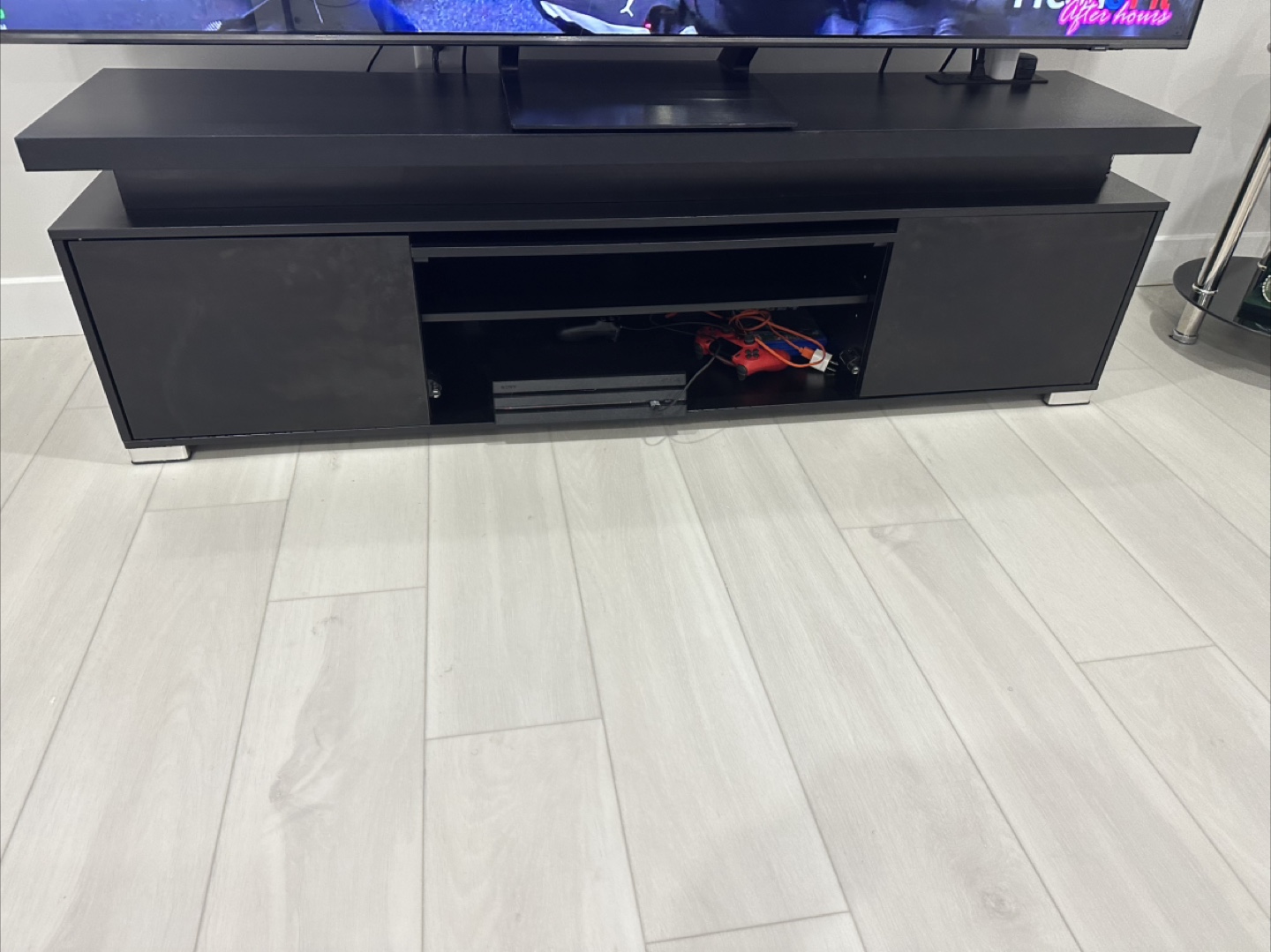 Black TV Stand with LED Lights