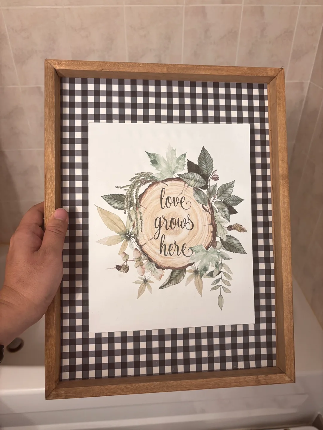 Framed 'Love Grows Here' Wall Art thumbnail