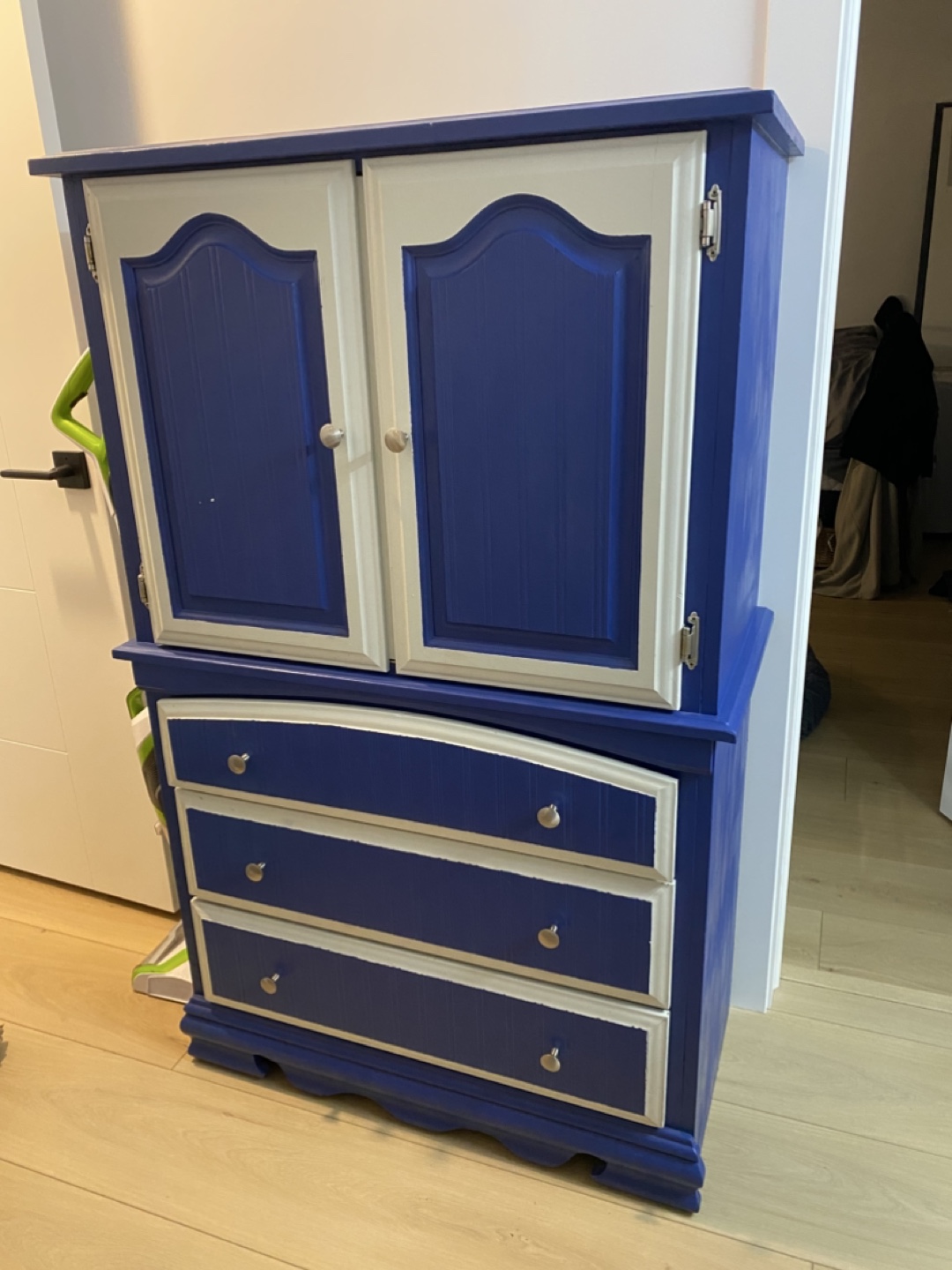 Blue & White Wardrobe Cabinet