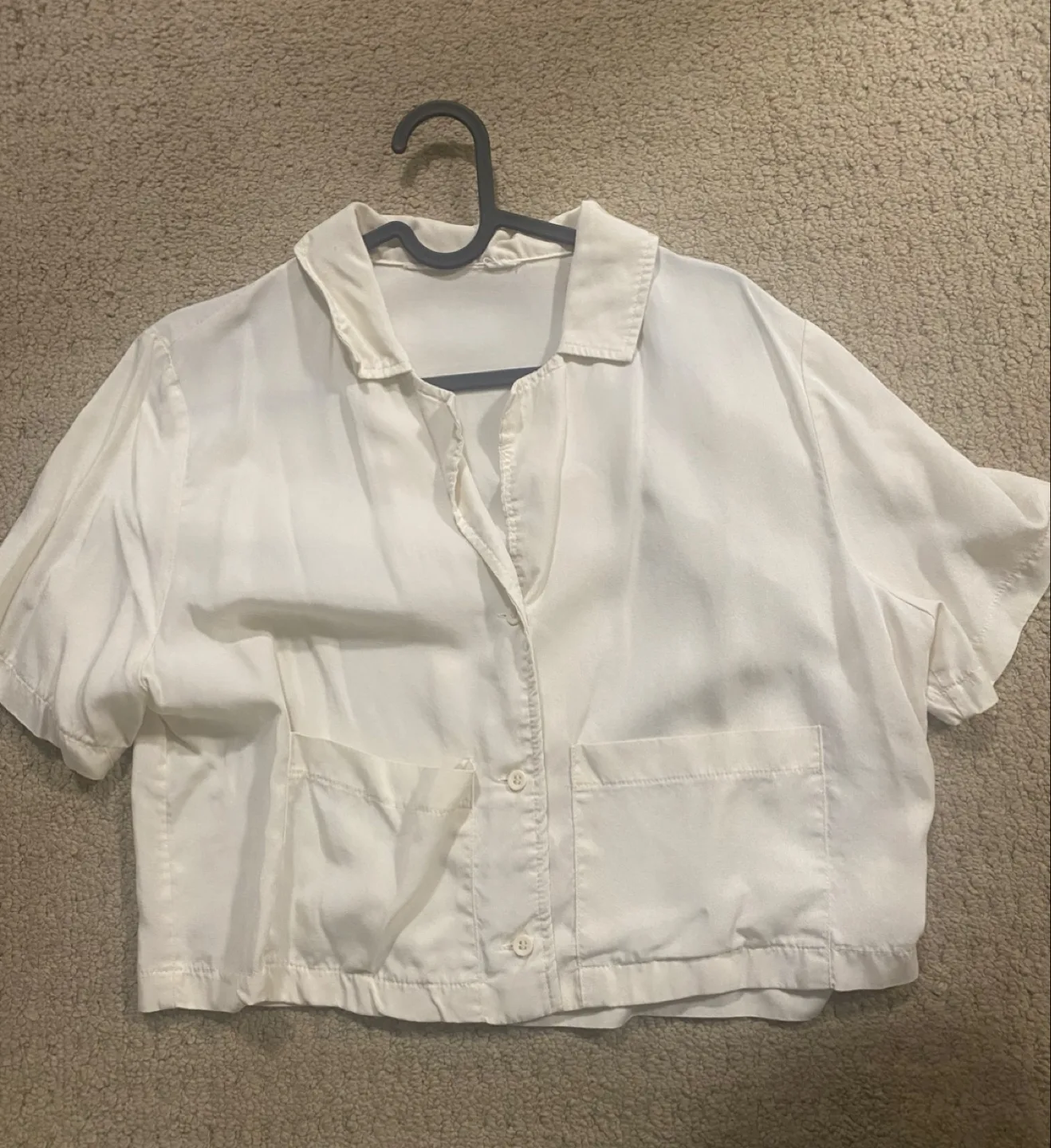 Cropped Cream White Shirt thumbnail