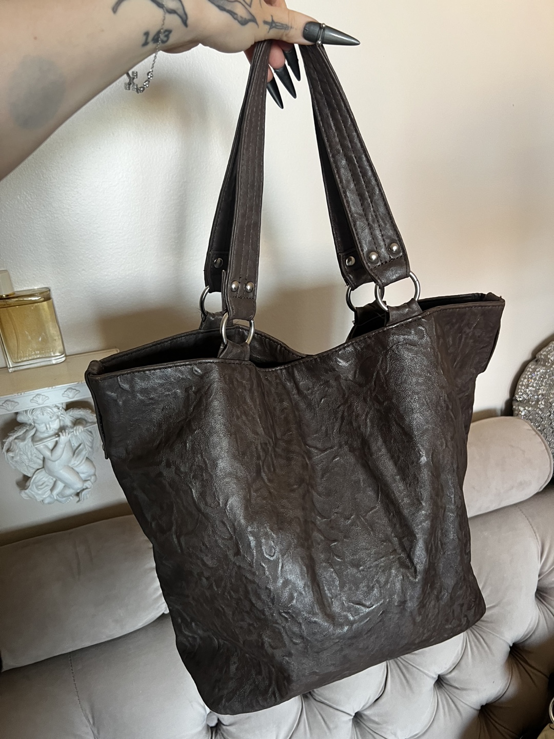 Brown leather Shoulder Bag - photo 5