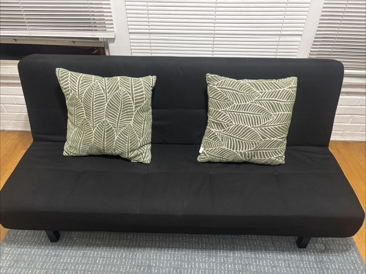 IKEA Balkarp Sofa Bed - Black + Cushions - photo 2