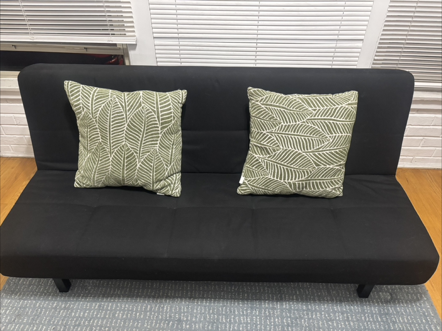 IKEA Balkarp Sofa Bed - Black + Cushions