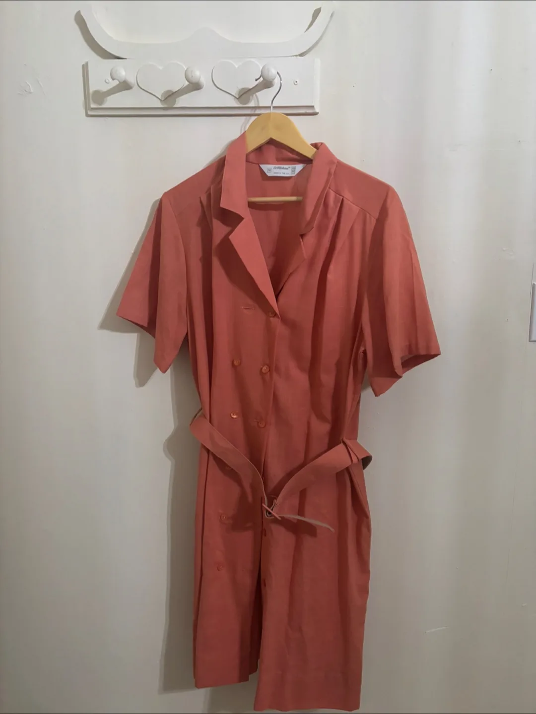 St Michael Dress, M-L, Salmon Pink, Made in UK thumbnail