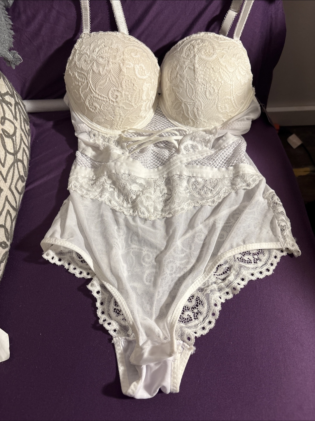 Lacy White Body Suit