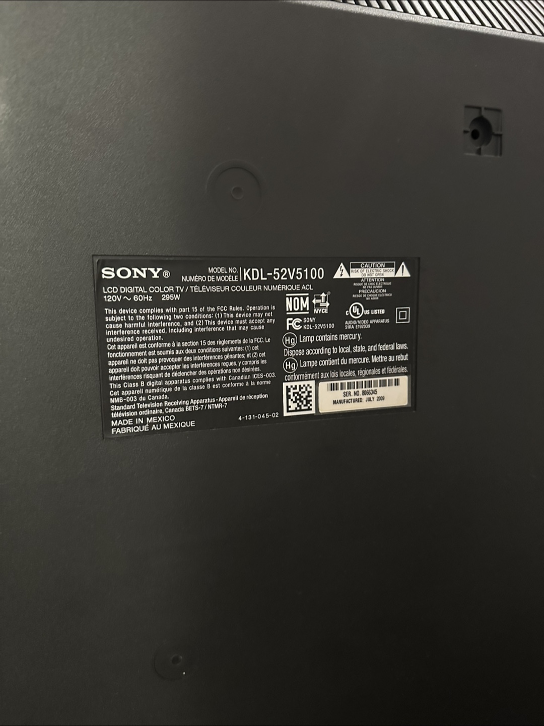 Sony Bravia LCD Digital Color TV - photo 3