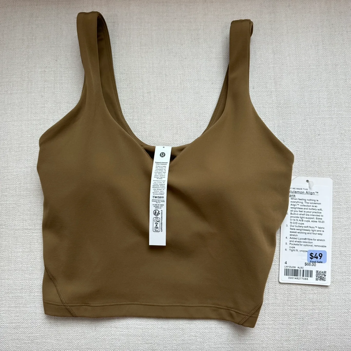 Lululemon Align Tank Top Size 4 NWT thumbnail