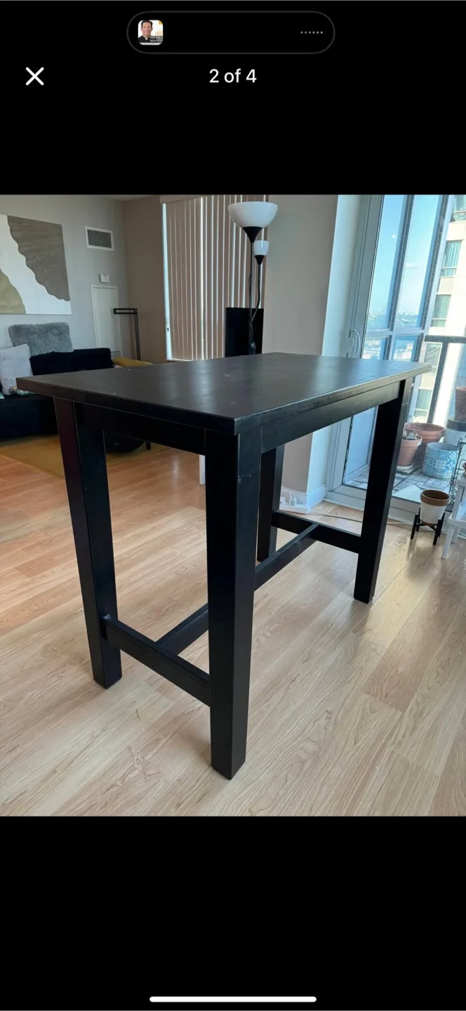 Black Bar-Height Dining Table thumbnail