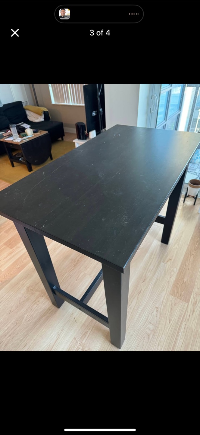 Black Bar-Height Dining Table - photo 3