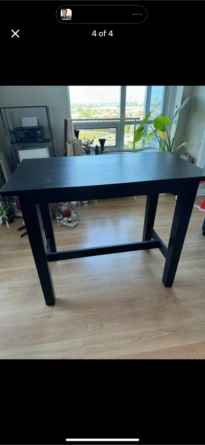 Black Bar-Height Dining Table - photo 2