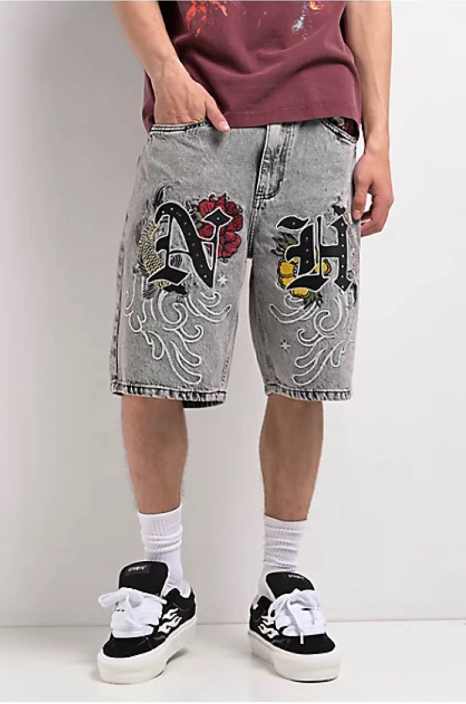 NINTH HALL Grey Denim jorts