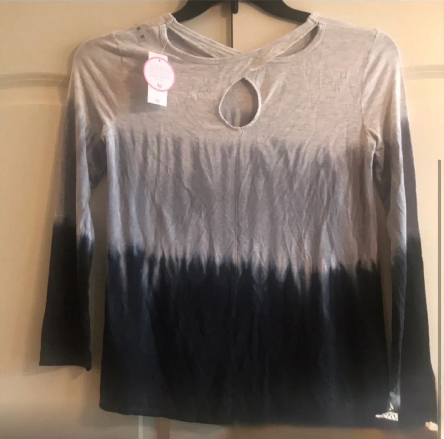 Justice New Gray & Black Tie-Dye Long Sleeve Top - Size M image indicator(2)