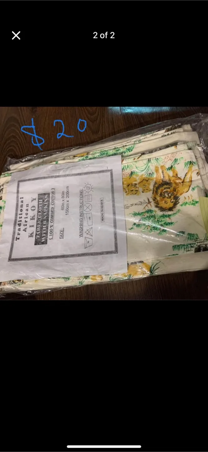 Cotton table cloth with napkins animal print on