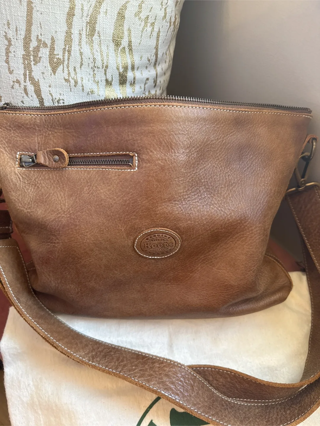 Roots Leather Satchel Bag/ work laptop school bag briefcase image indicator(6)