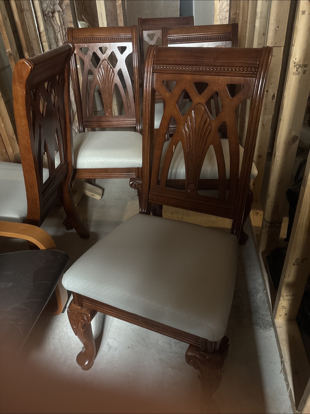 Wooden Dining Chairs with Carved Details - photo 2