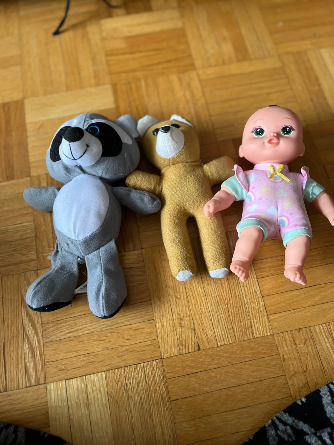 Plush Raccoon, Bear & Doll Bundle thumbnail