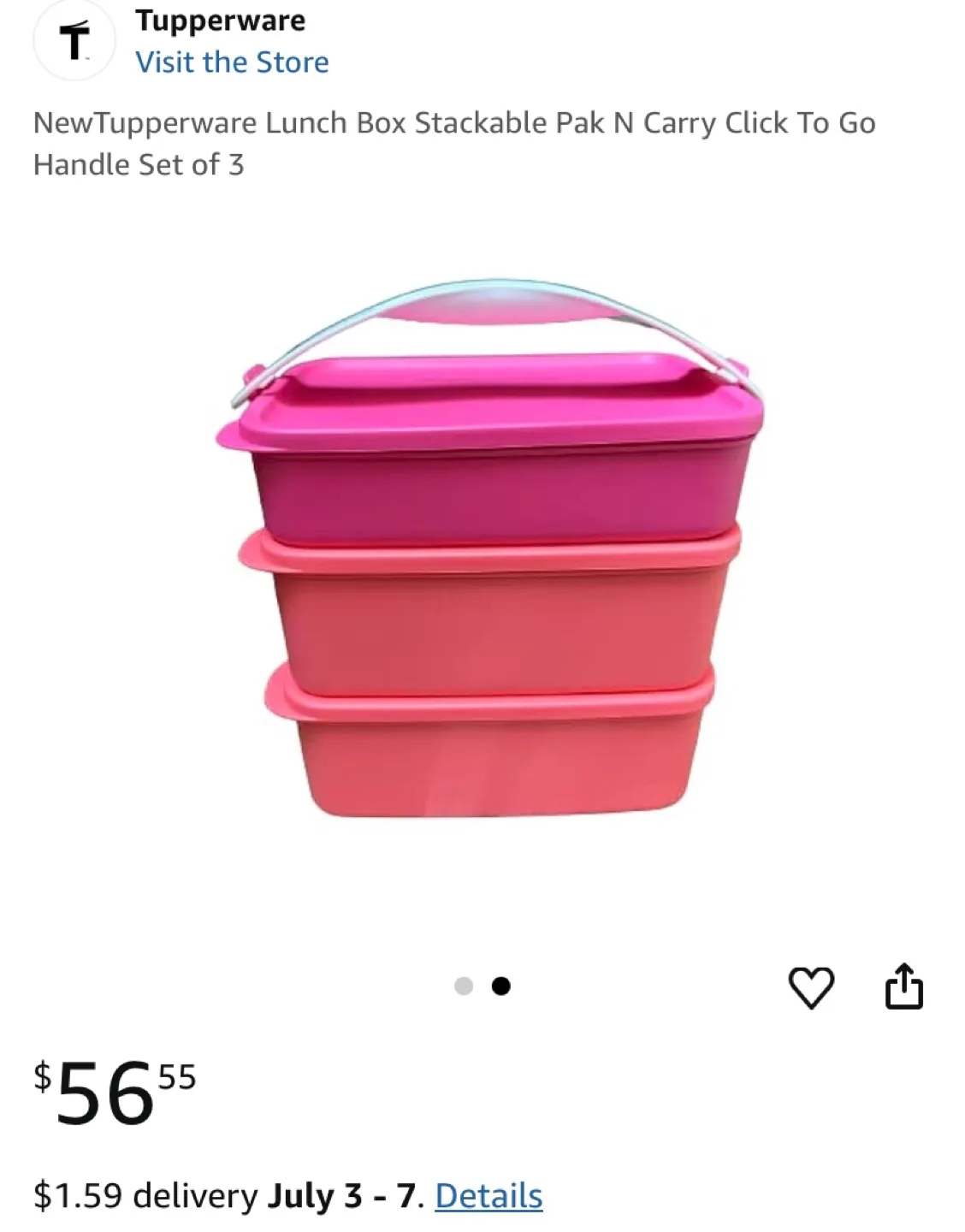 Tupperware Tiffin Style Lunch Box Set - Brand New Never Used image indicator(8)