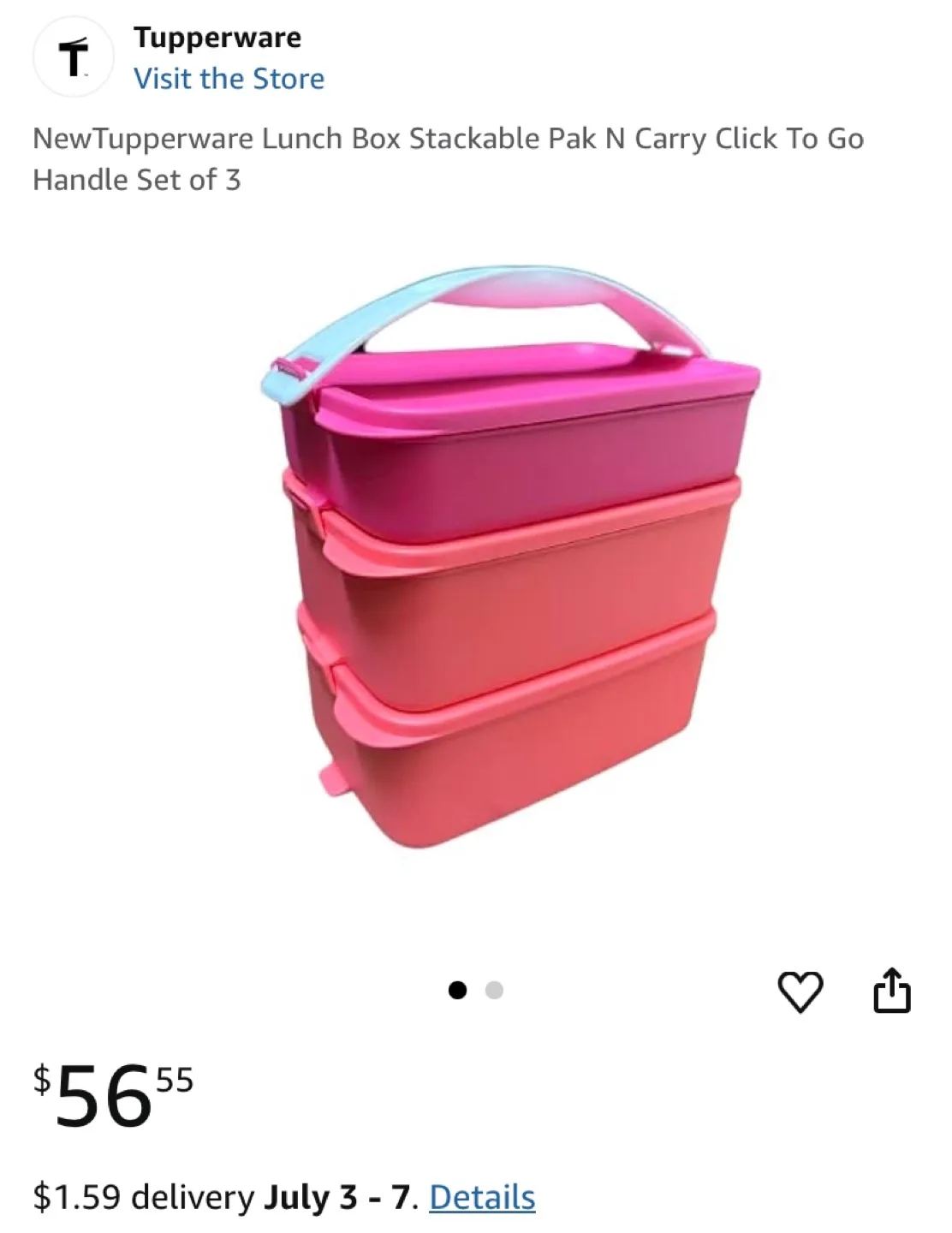 Tupperware Tiffin Style Lunch Box Set - Brand New Never Used image indicator(7)