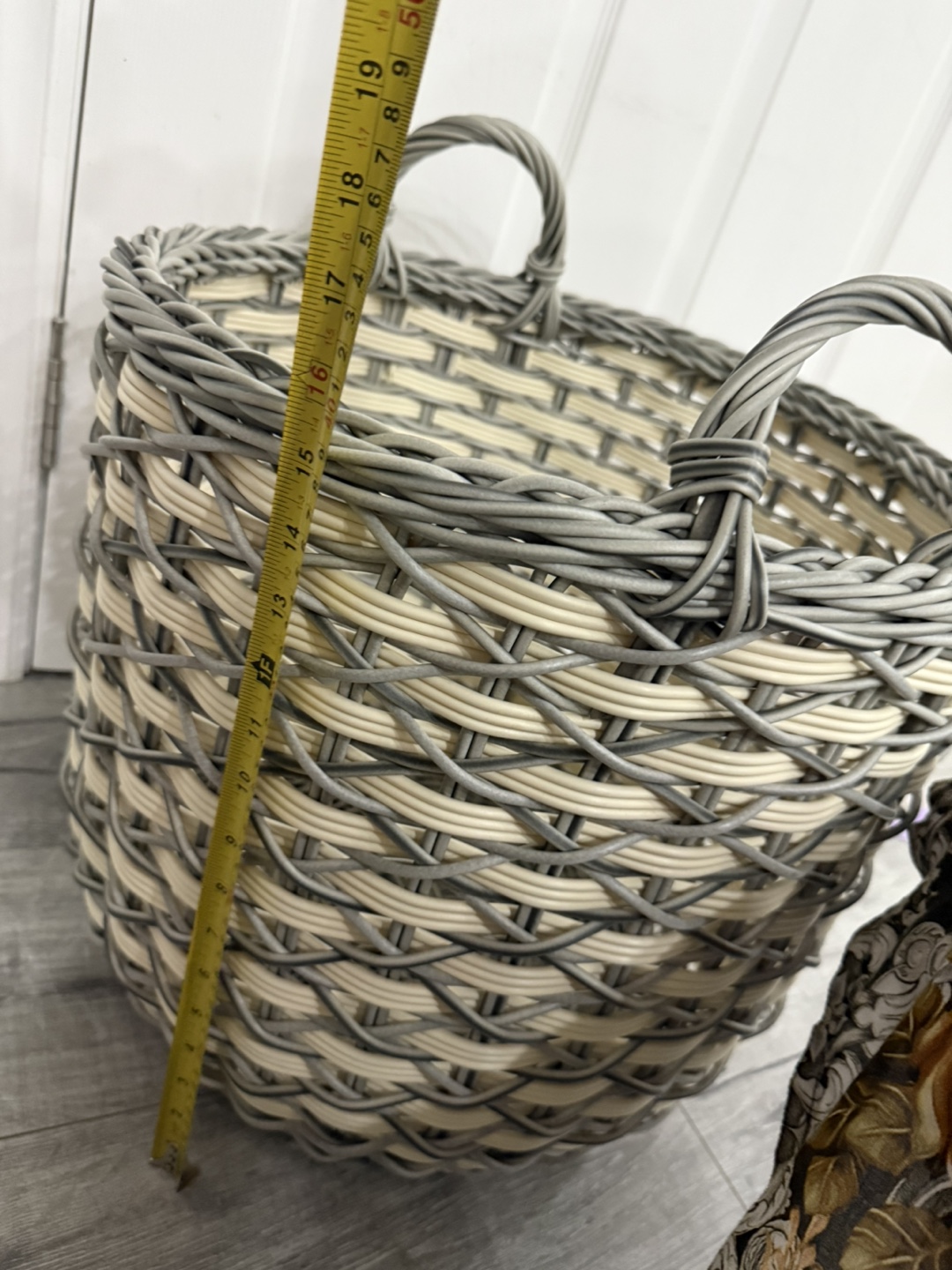 Woven Basket - Grey and Cream, - photo 4