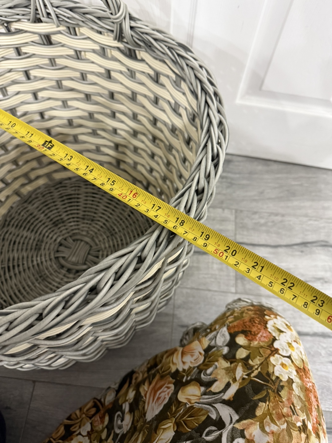 Woven Basket - Grey and Cream, - photo 5