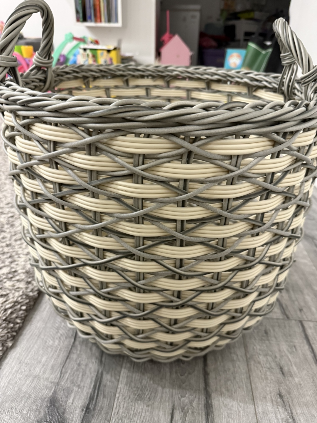 Woven Basket - Grey and Cream, - photo 3