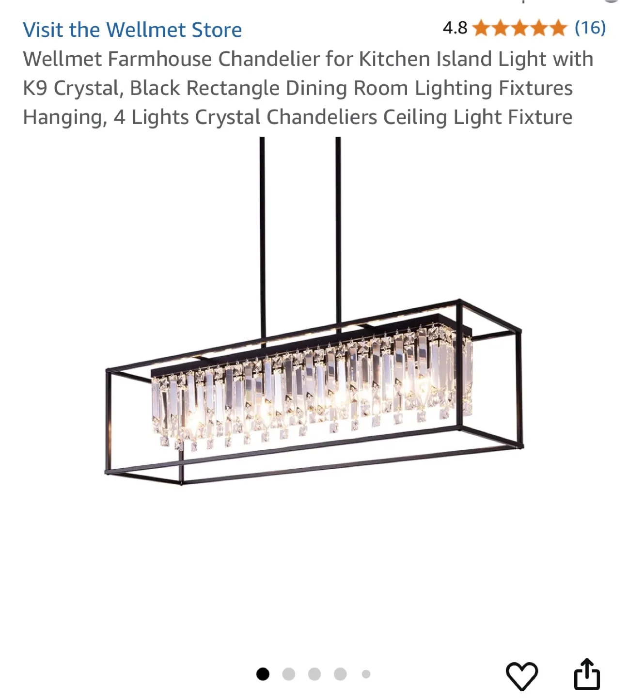 Wellmet Farmhouse Chandelier - Kitchen Island Light thumbnail