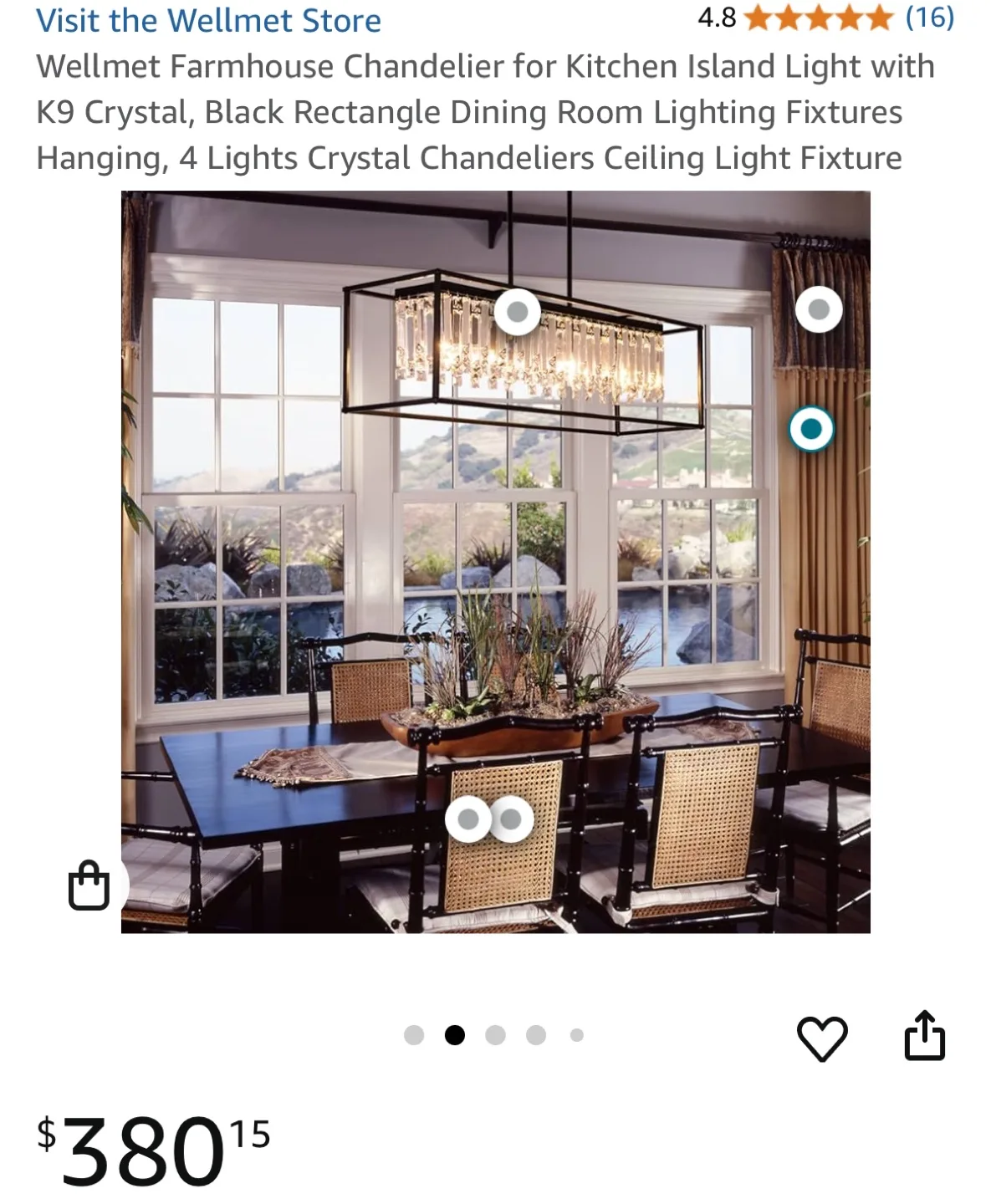 Wellmet Farmhouse Chandelier - Kitchen Island Light image indicator(2)