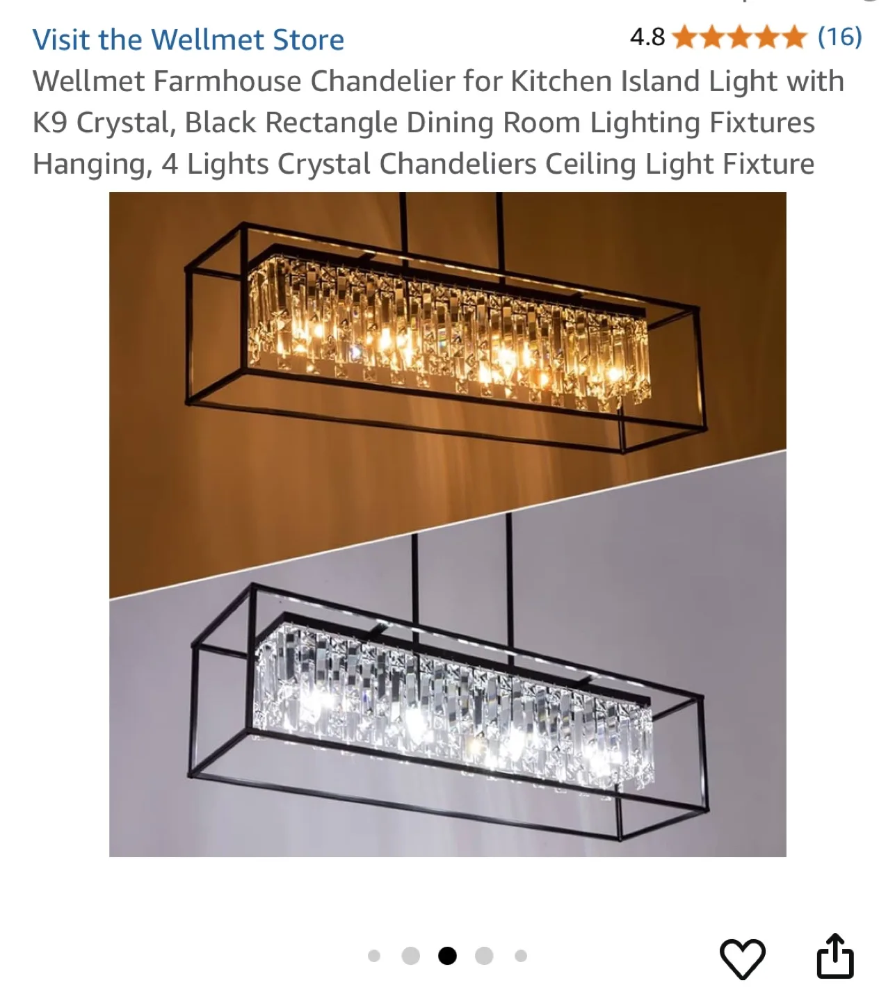 Wellmet Farmhouse Chandelier - Kitchen Island Light image indicator(4)